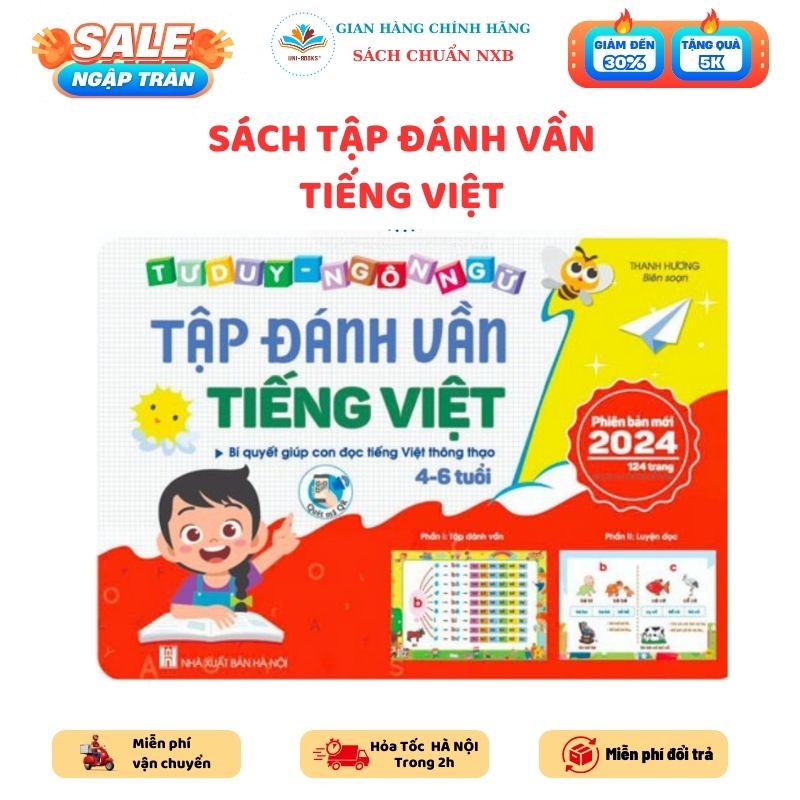 Sách- Tập Đánh Vần Tiếng Việt Cho Bé 4-6 Tuổi Theo Sơ Đồ Tư Duy Hành Trang Cho Bé Chuẩn Bị Vào Lớp 1 124 Trang Có Mã QR