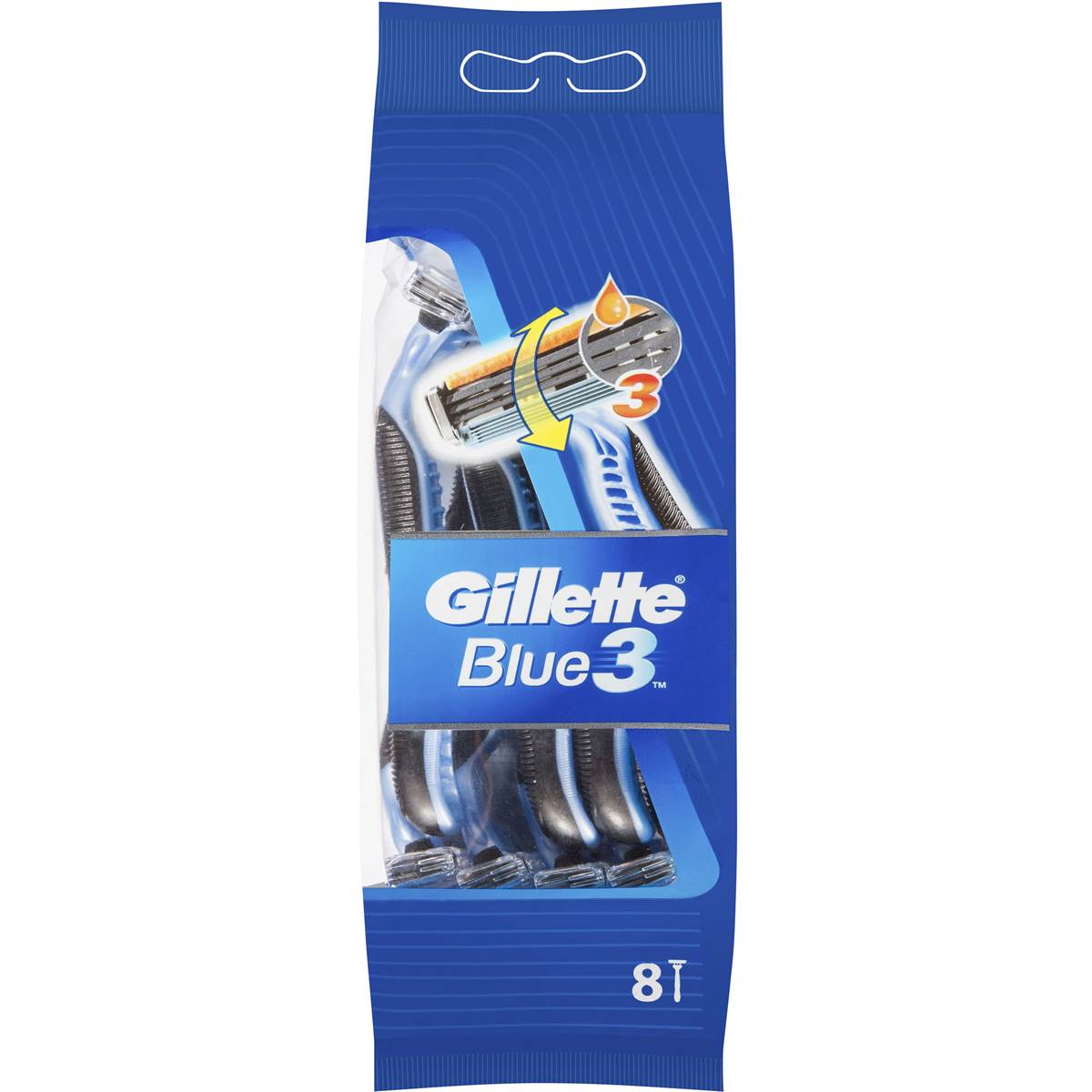 set 8 dao cạo râu Gillette Blue3 Smooth(bì gồm 8 cây lẻ)
