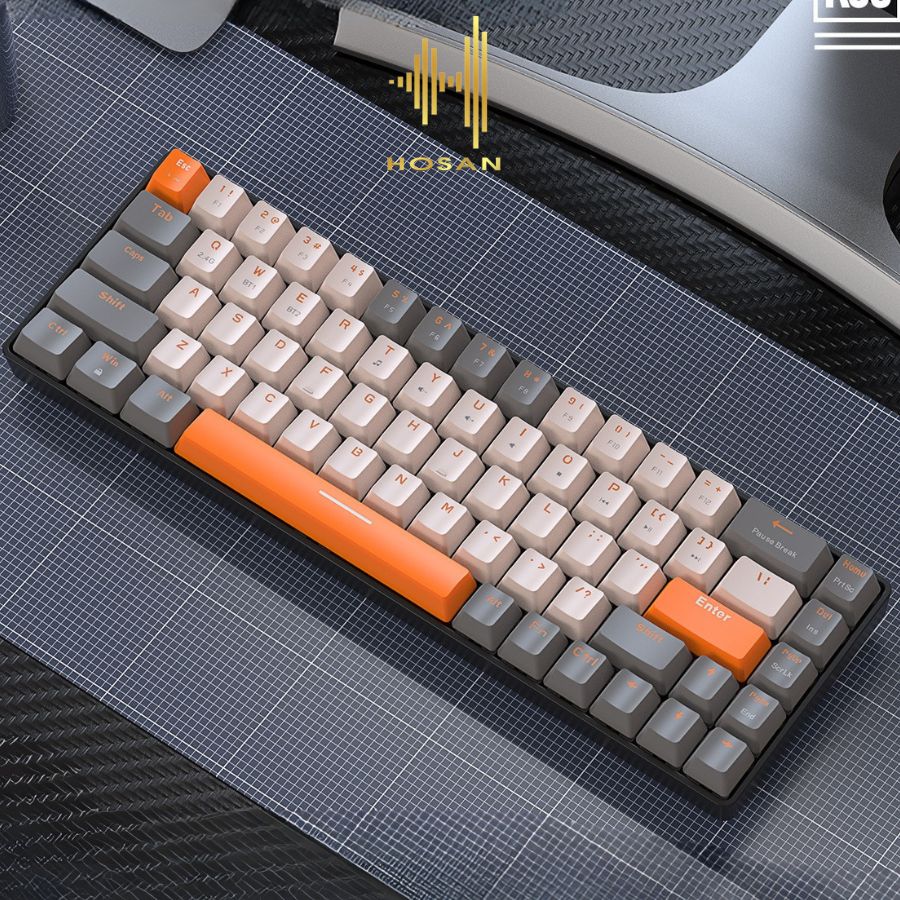  Bàn phím cơ ZIYOULANG K68 cao cấp - Phím cơ gaming 68 phím trục cơ kết nối bluetooth và USB tuổi thọ 50 triệu lần bấm 