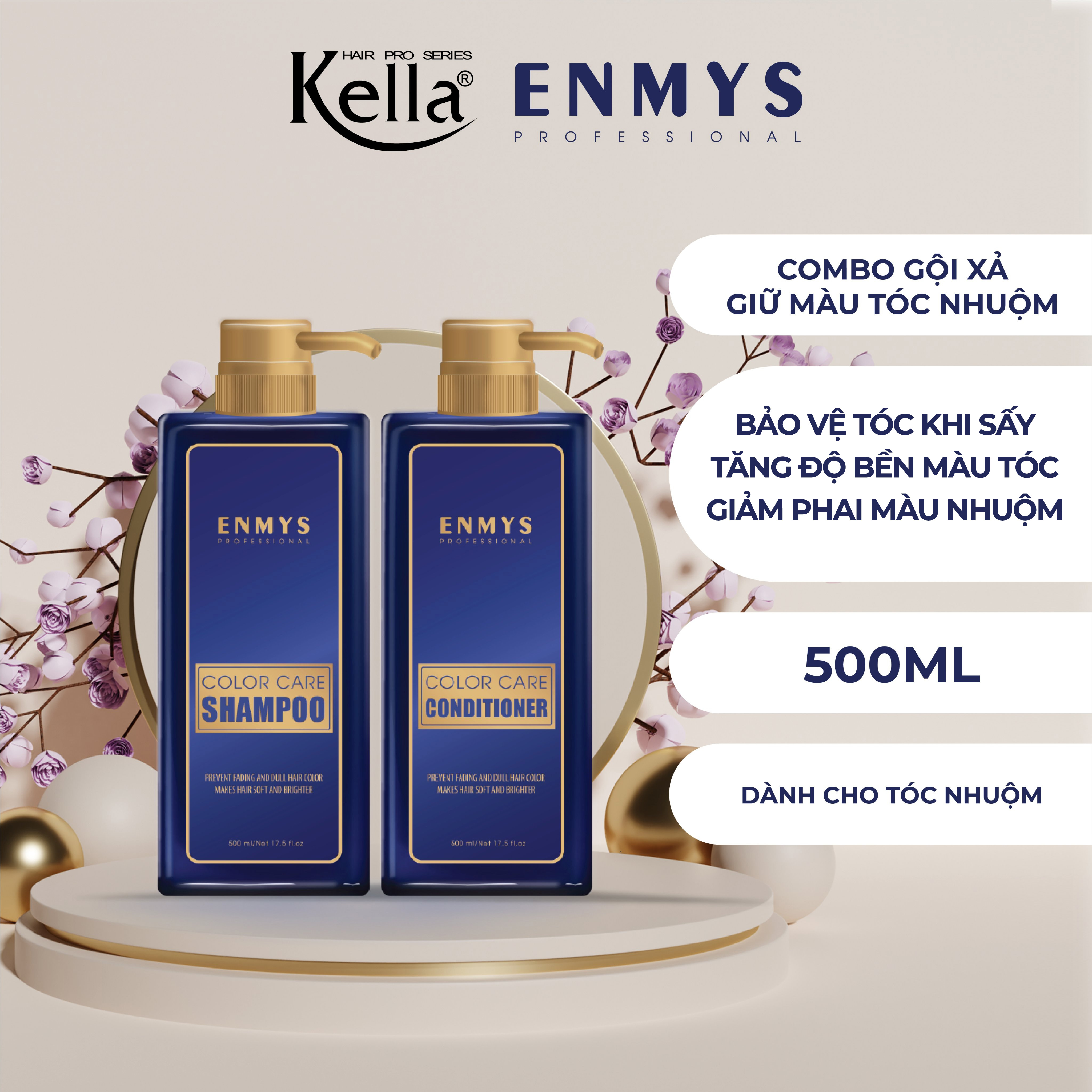 Combo dầu gội xả giữ màu tóc nhuộm Enmys