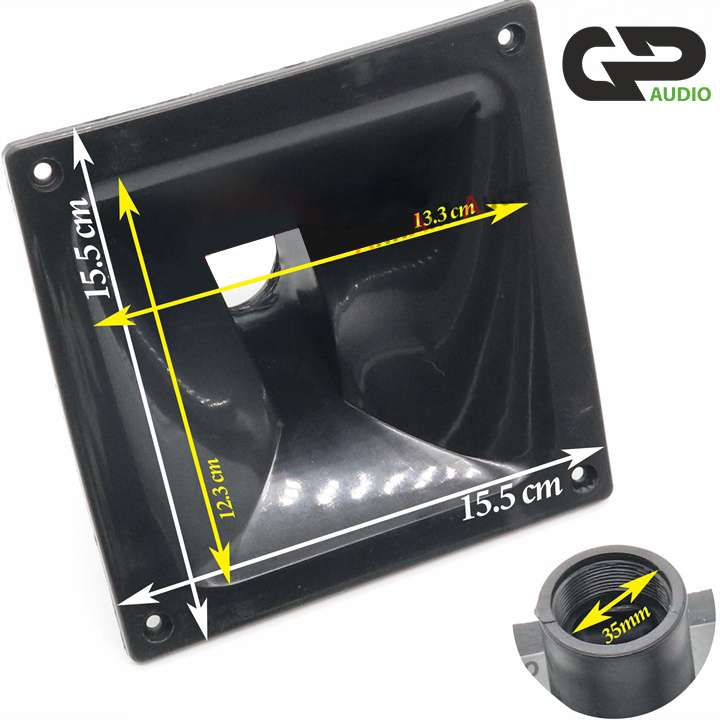 Họng loa treble kèn 16 x 16 cm - phiễu loa treble kèn 16 x 16 cm dùng cho củ loa treble 250, 350, 450