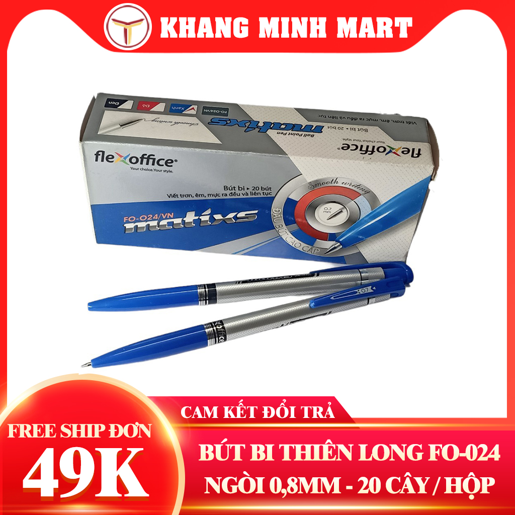 Bút Bi Thiên Long Flexoffice FO-024 Hộp 20 Cây