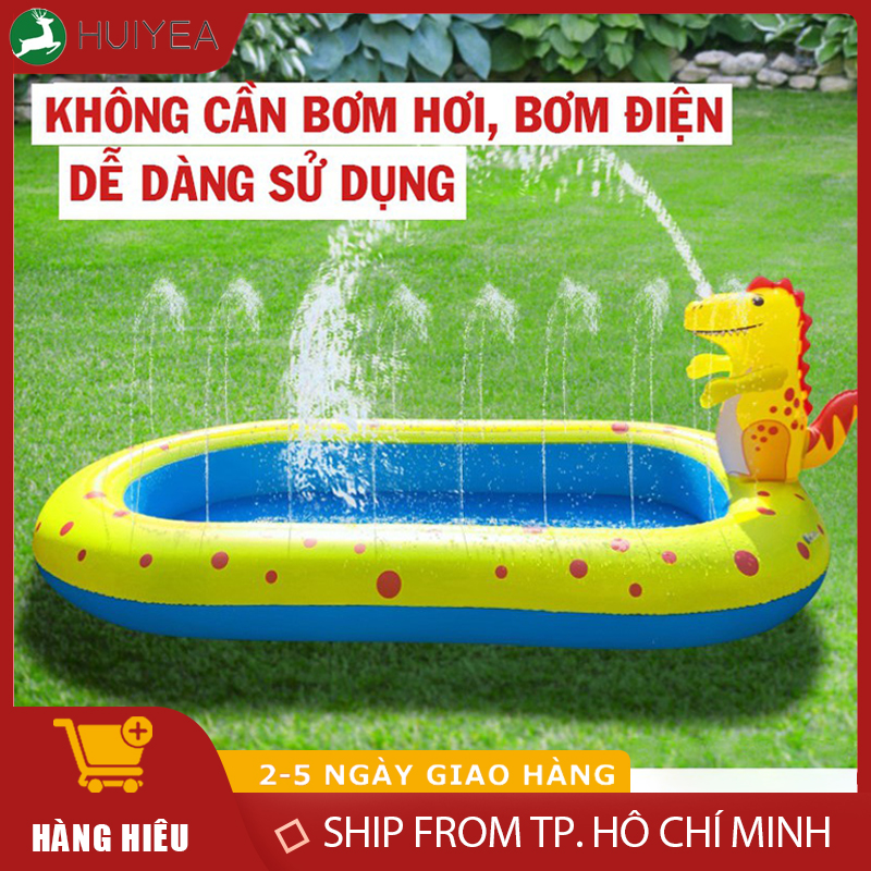 Bể Bơi Phao Cho Bé 1m7 Một Tầng Phun Nước Bể Bơi Phun Nước Khủng Long