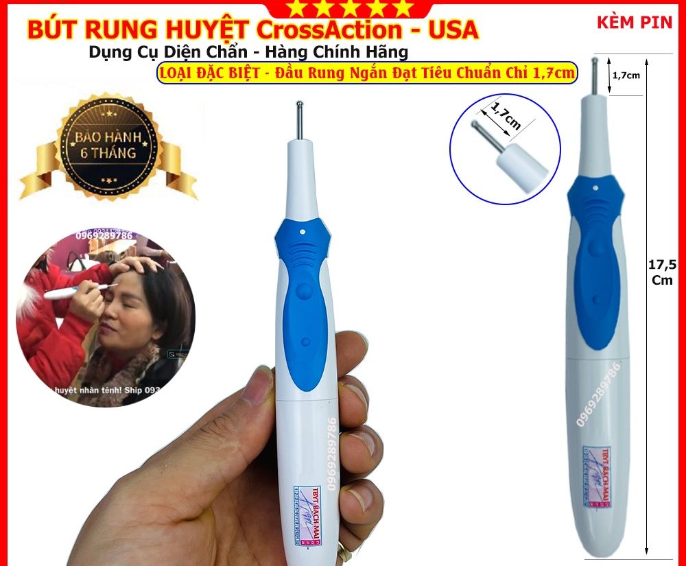 Bút rung huyệt đầu bạc- bút rung huyệt diện chuẩn