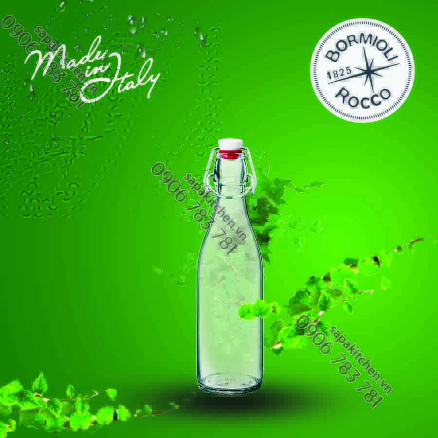 Chai thủy tinh nắp cài kín hơi giara bormioli rocco - 0.5 lít