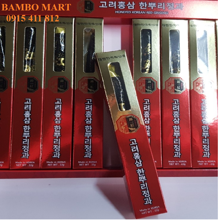 HỒNG SÂM CỦ TẨM MẬT ONG HÀN QUỐC HỘP 10 CỦ