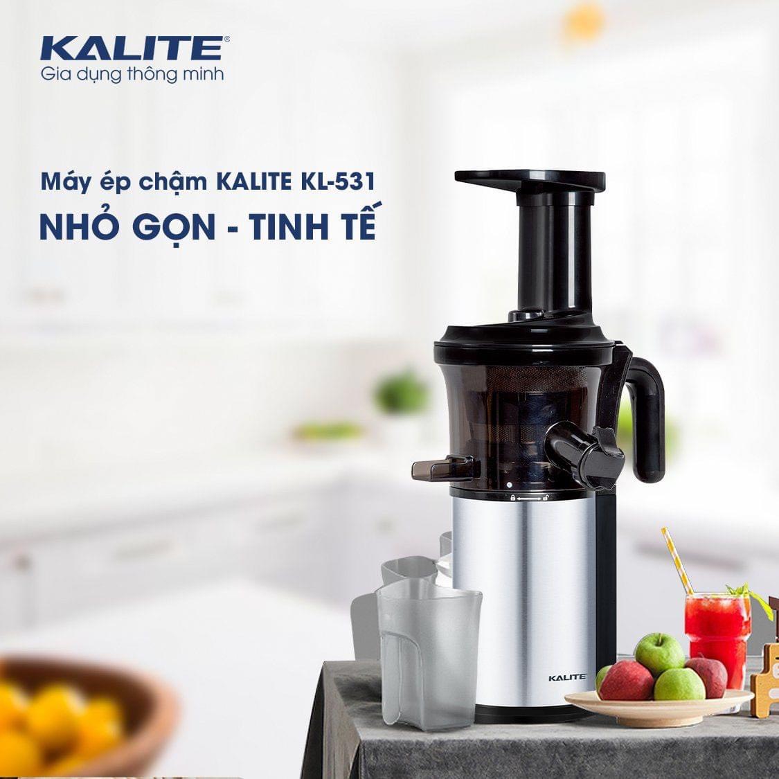 Máy ép chậm kalite kl531, máy ép trái cây công nghệ châu âu, ép kiệt bá lọc mịn bằng inox 304 hàng chính hãng