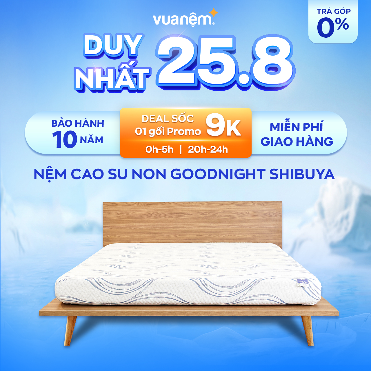 Nệm foam Goodnight Shibuya Platinum 20cm công nghệ Nhật Bản - Khả năng nâng đỡ tốt, tạo độ cứng mềm lý tưởng cho cột sống lưng