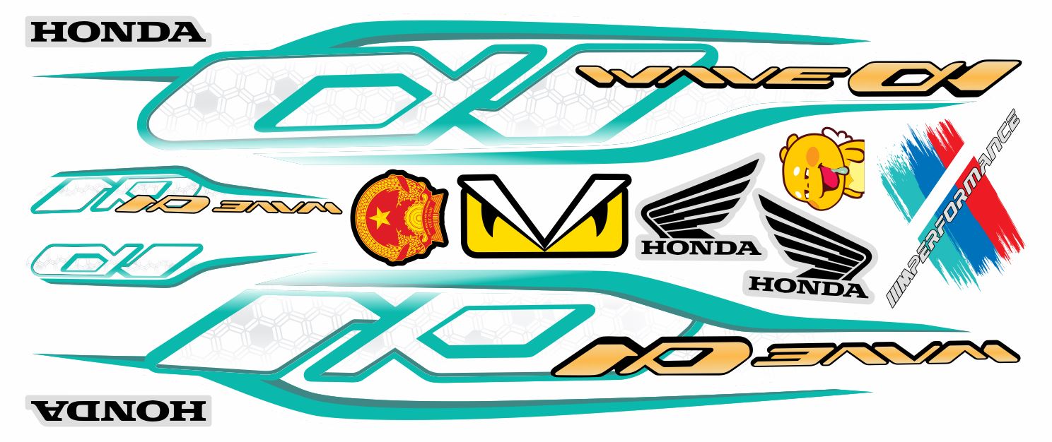 Tem rời WAVE ALPHA 110  Mẫu  2021 Nhiều lựa chọn màu sắc ( Tem 3 lớp cao cấp chống nước chống bay màu 83109 )