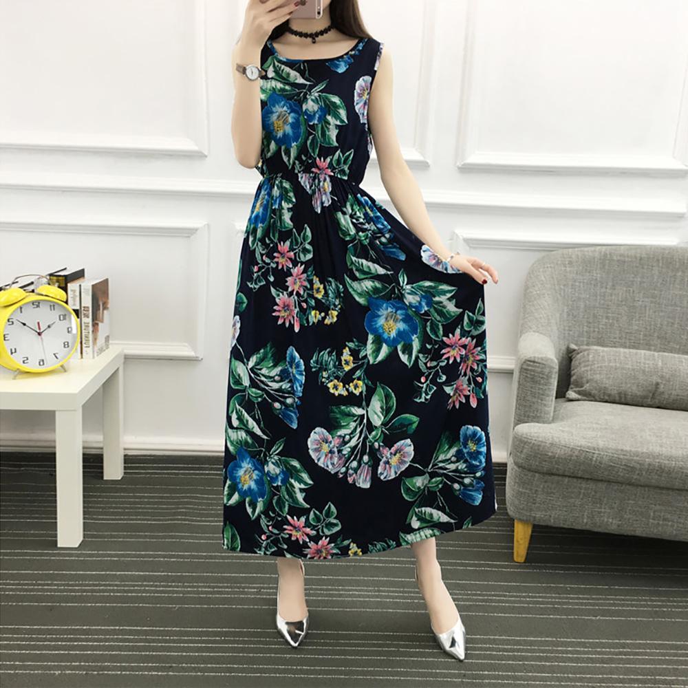 Váy đầm tone cotton maxi dài dạo chơi, đi biển - Mã 52