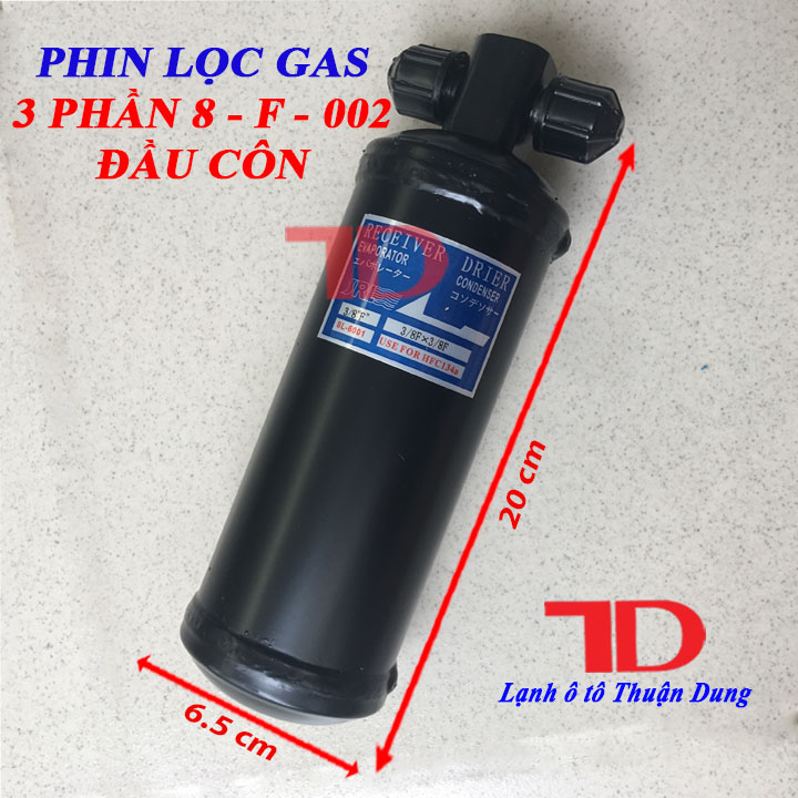Phin lọc gas ô tô 3 phần 8 - F - 002 đầu côn - Vật Tư Điện Lạnh Ô Tô Thuận Dung