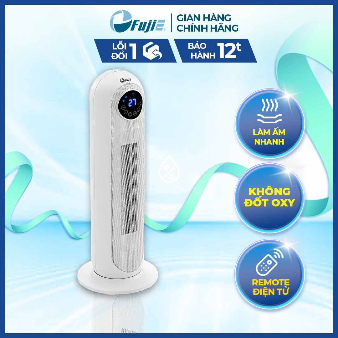 Quạt sưởi gốm Ceramic FujiE CH-2300 Máy sưởi ấm để sàn 20m2 - Điều khiển từ xa - Nhập khẩu chính hãng - Bảo hành toàn quốc 12 tháng