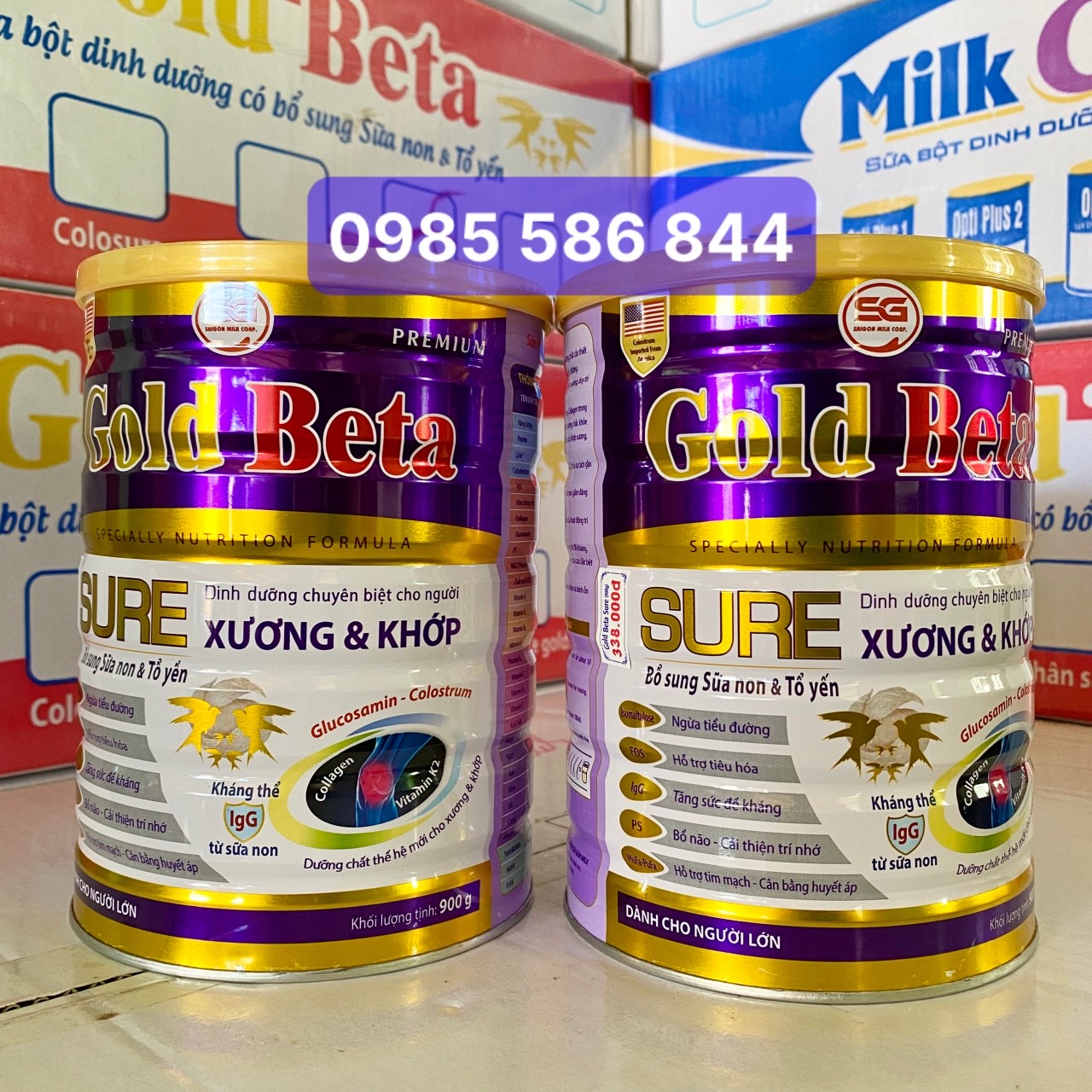 2 Hộp - Sữa cho người già ĐẶC BIỆT CHO XƯƠNG KHỚP - Sữa Gold Beta Sure 900g - Sữa cho người già Ngăn ngừa Loãng Xương - Sữa người già - Sữa dành cho người già