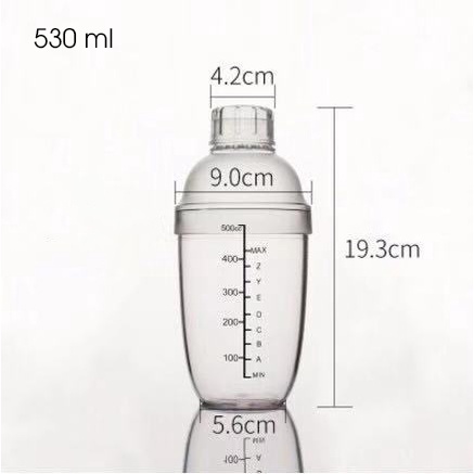 Bình lắc Shaker pha chế nhựa chia vạch và inox (350ml 500ml 700ml 1000ml)