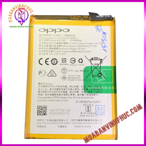 Pin realme c11 / realme 12 / realme c15 blp793,dung lượng 6000mah / bảo hành 12 tháng - mbvp.com