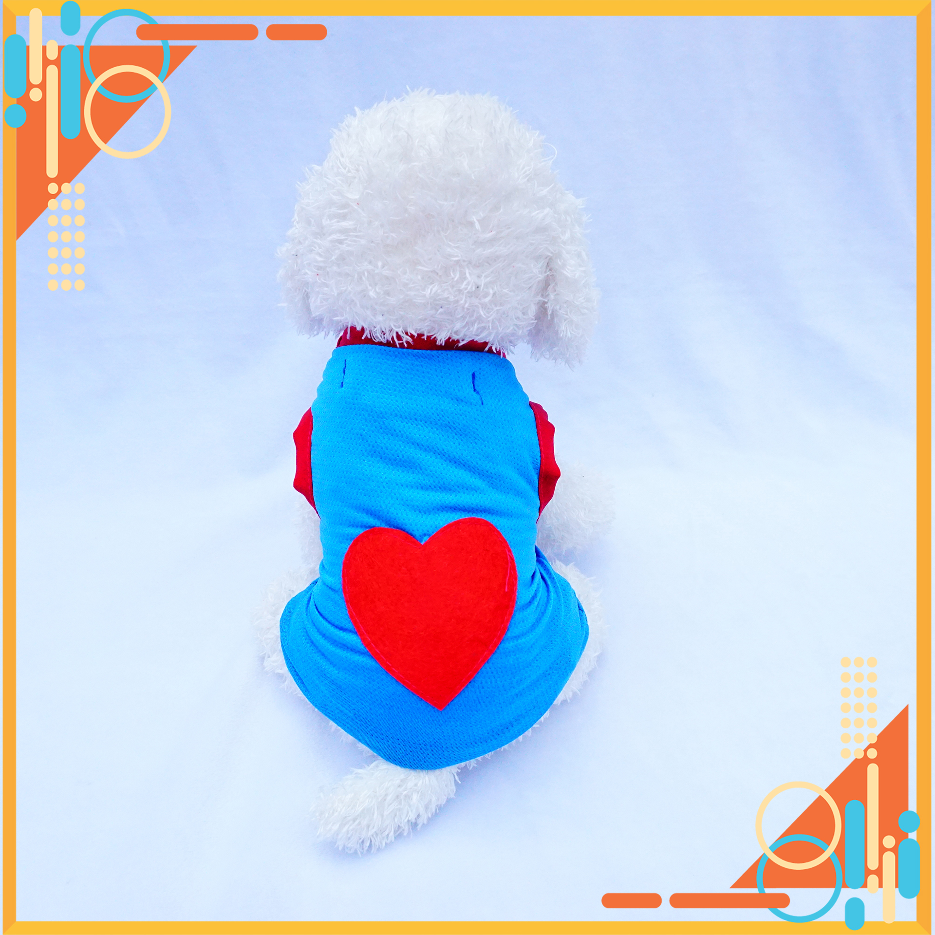 Áo cho Thú cưng, Áo 3 lỗ cotton Hình Tim PD009