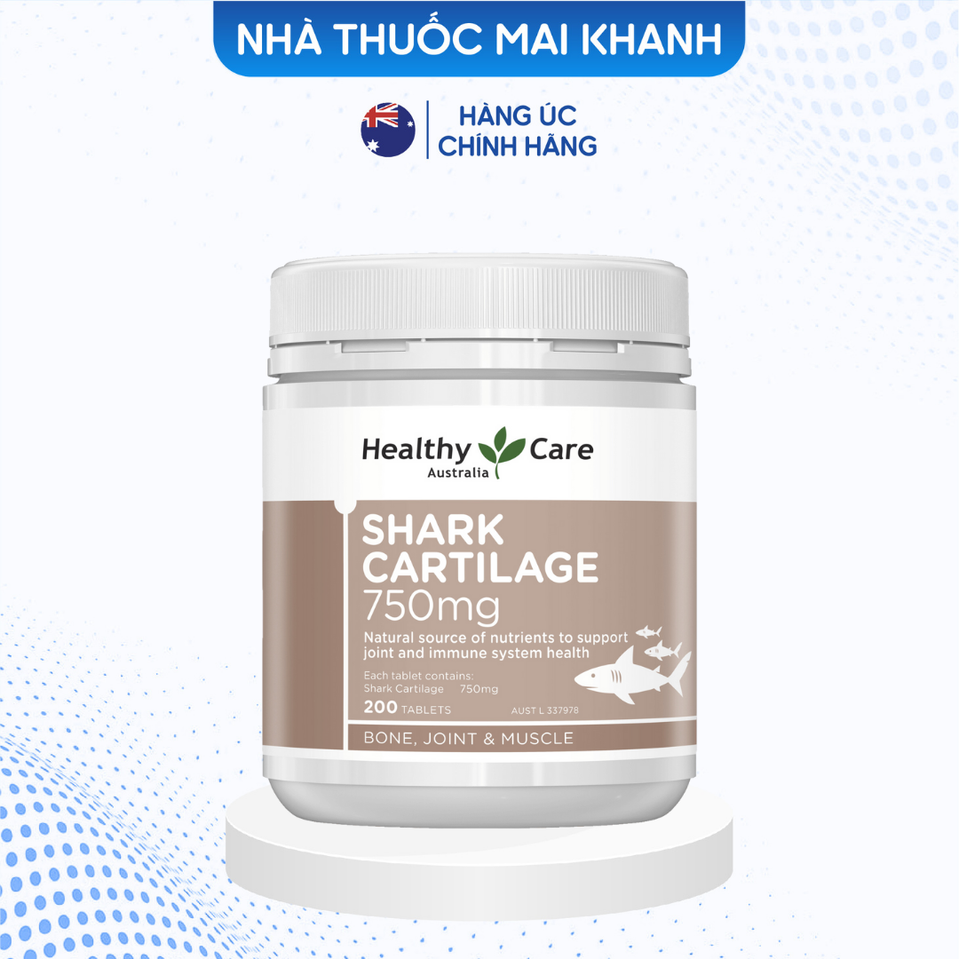 Sụn cá mập úc shark cartilage healthy care 200 viên