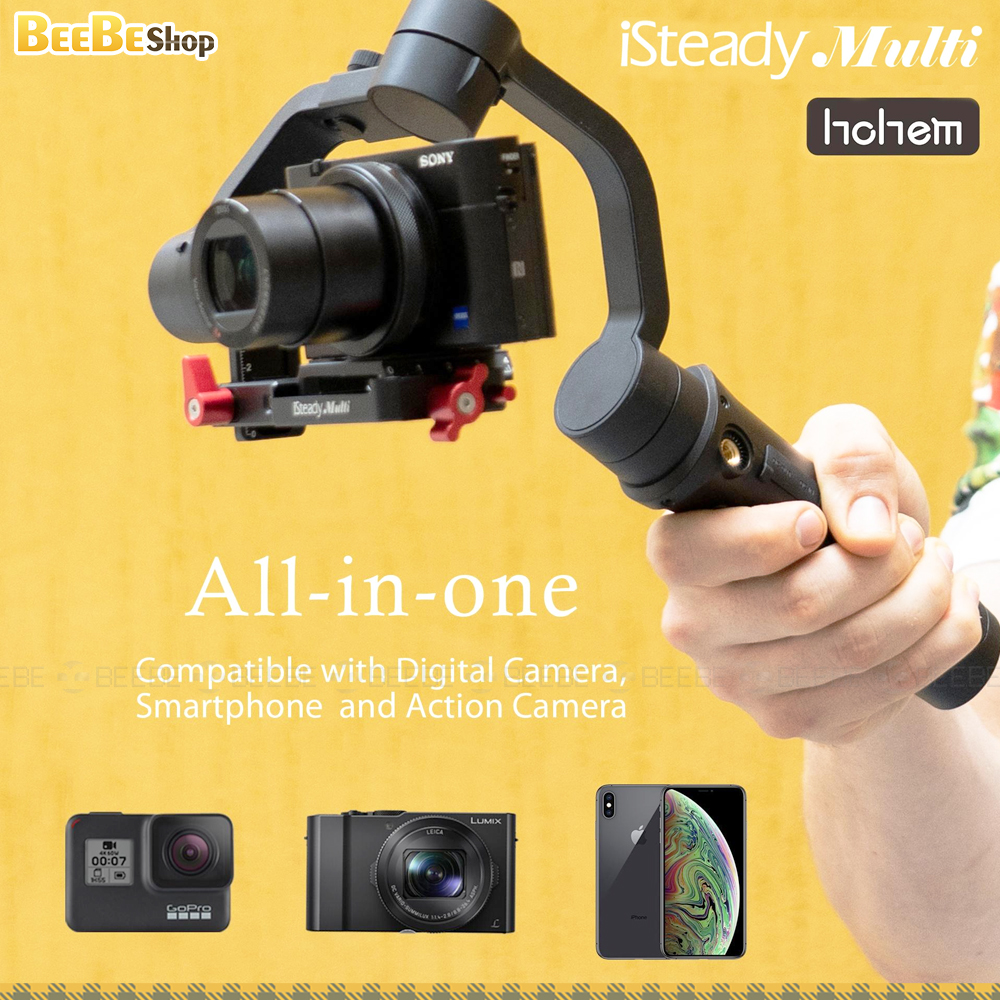 Hohem ISteady Multi - Gimbal Chống Rung Đa Năng Dùng Cho Smartphone, GoPro, Digital Camera, Nhận Diện Khuôn Mặt