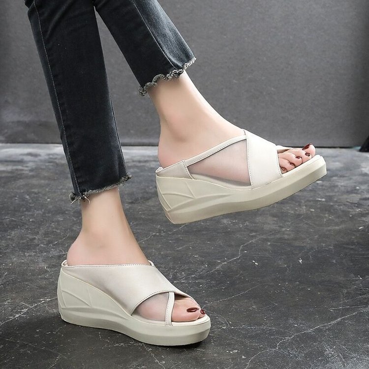 Dép đế xuồng giày chuộng tăng chiều cao quai xẻ cá tính dép xuồng thời trang sành điệu 7cm