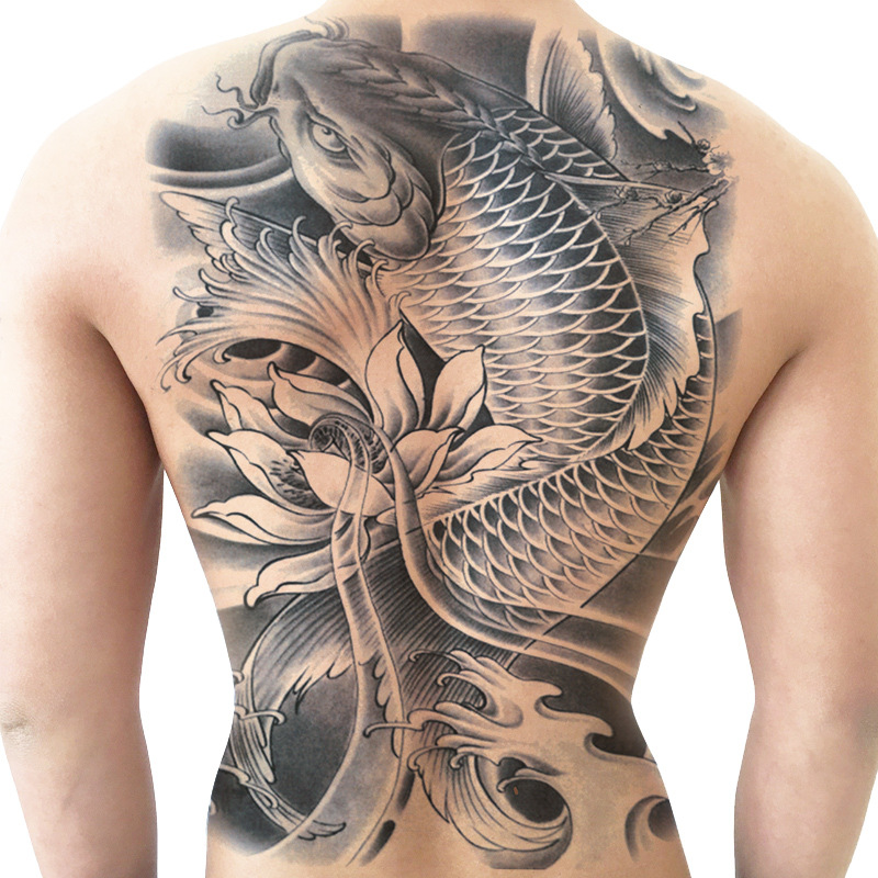 Hình xăm dán siêu to dán kín lưng kích thước 34 x 48cm