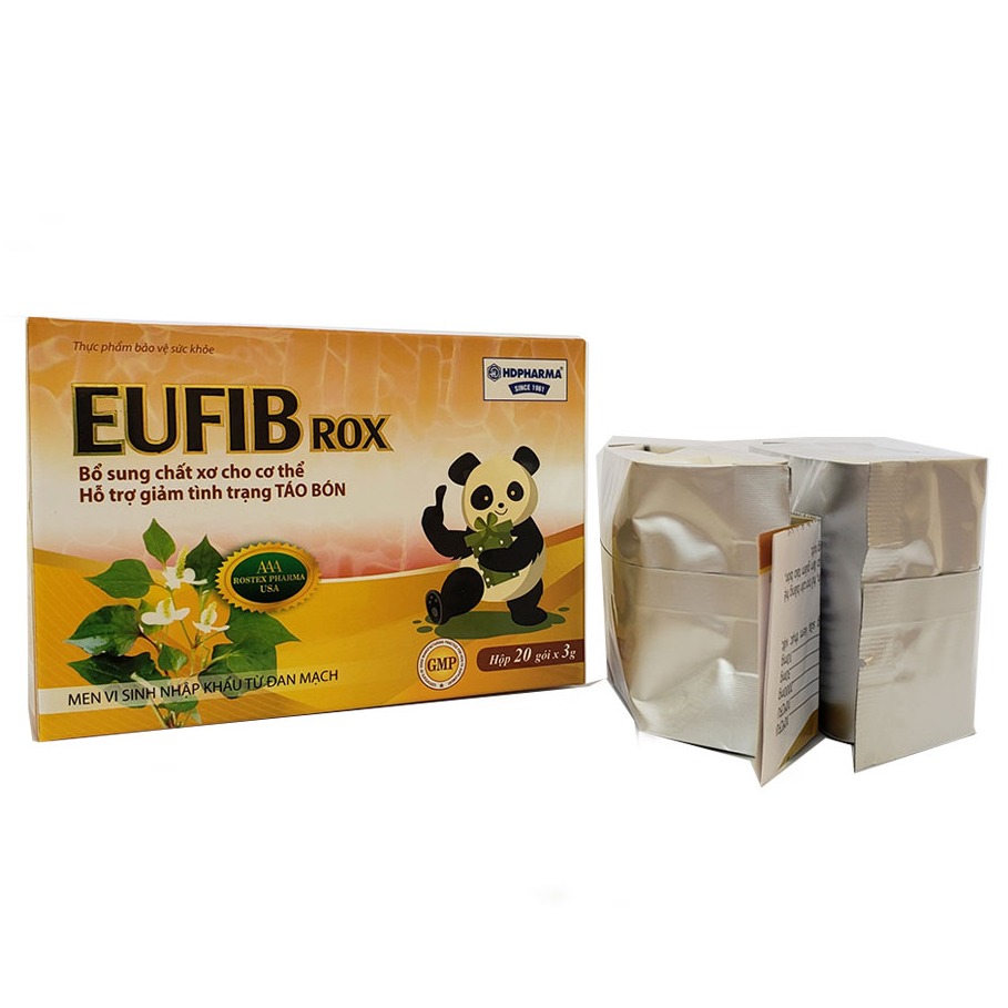 [HCM]Men vi sinh EUFIB ROX Bổ xung chất xơ cho cơ thể giảm tình trạng táo bón - Hộp 20 gói 3g