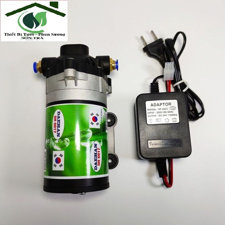 Máy phun sương làm mát, quán ăn, cafe, bơm lọc nước ro daehan dh 6017 kèm nguồn