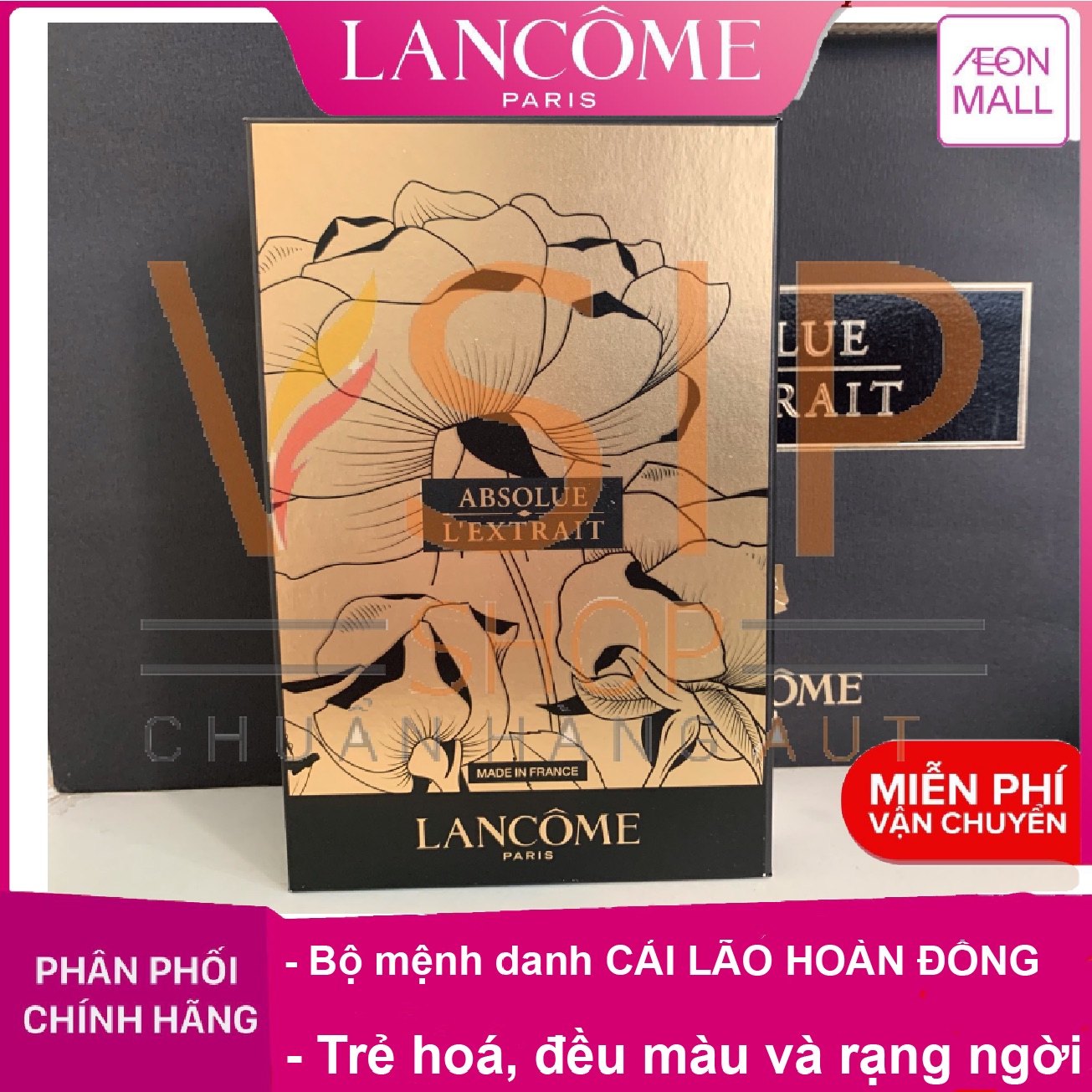 Bộ dưỡng da tế bào gốc cao cấp Set Lancome Absolue L’xtrait kem 15ml + serum 5ml + nước thần 10ml