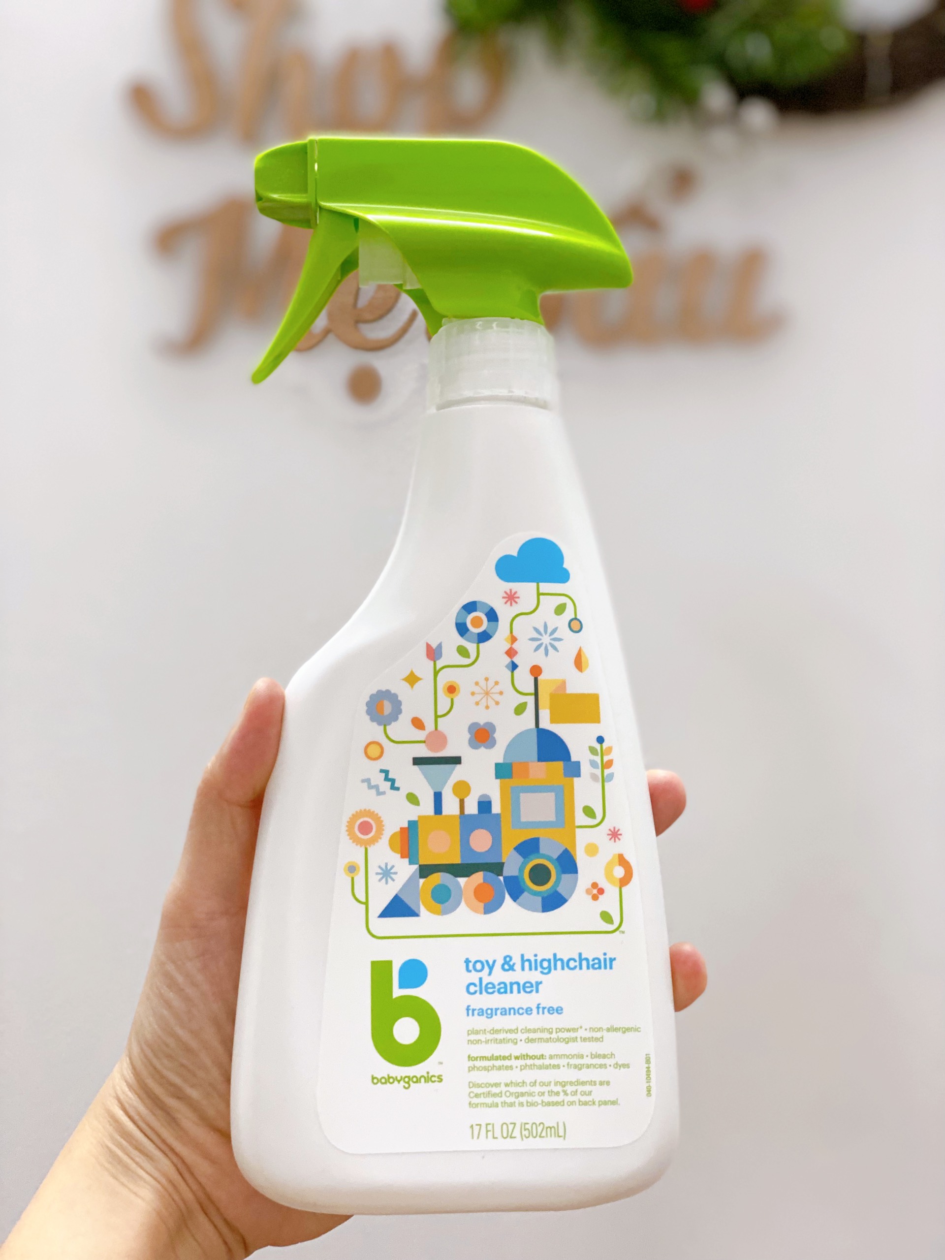 Chai xịt khuẩn đồ chơi và ghế ăn Babyganics Toy & Highchair Cleaner 502ml