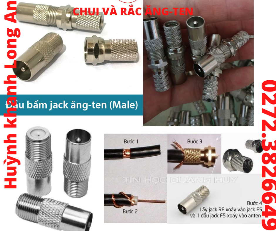 Chui ăng-ten và rắc ăng-ten gắn cho dây cap tv