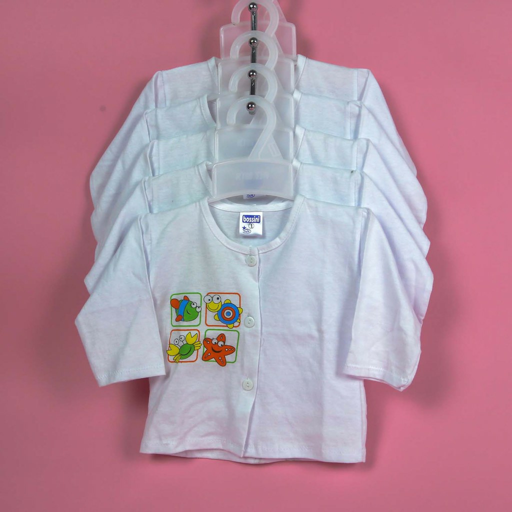 Áo cotton tay dài nút cài giữa in hình  1 áo cho bé từ 3-14kg