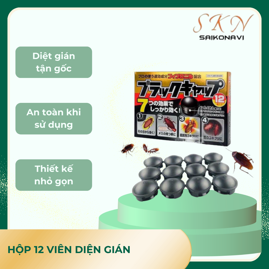 Thuốc Diệt Gián Hộp 12 Viên Cực Kì Hiệu Quả An Toàn Cho Con Người Và Vật Nuôi, Thuốc Diệt Gián Sinh Học, Thuốc Diệt Gián Tận Gốc An Toàn Hiệu Quả, Viên Diệt Dán, Thuốc Đuổi Côn Trùng