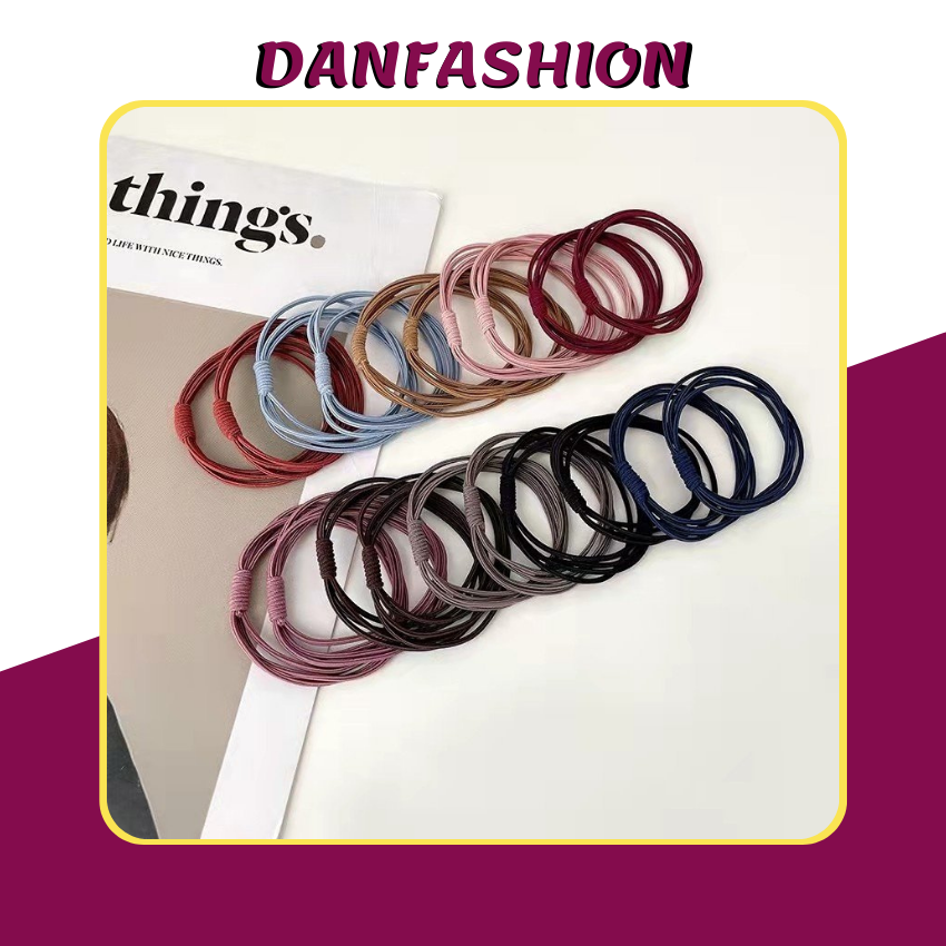 Dây Cột Tóc Ba Trong Một Bằng Cao Su Co Giãn Phong Cách Hàn Quốc