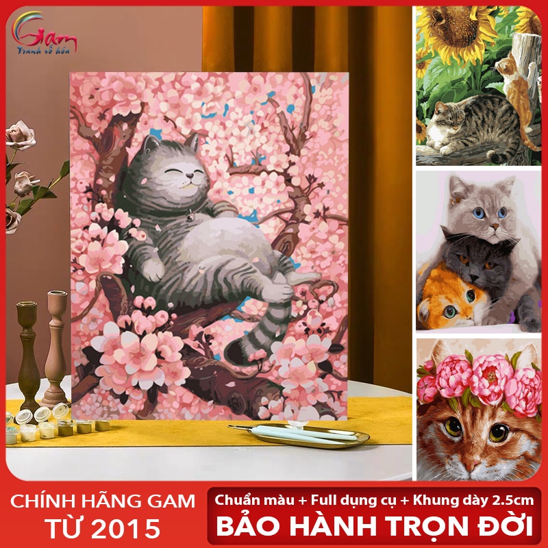 Tranh Tô Màu Theo Số Mèo Hoa đào giá rẻ Tháng 8,2024|BigGo Việt Nam