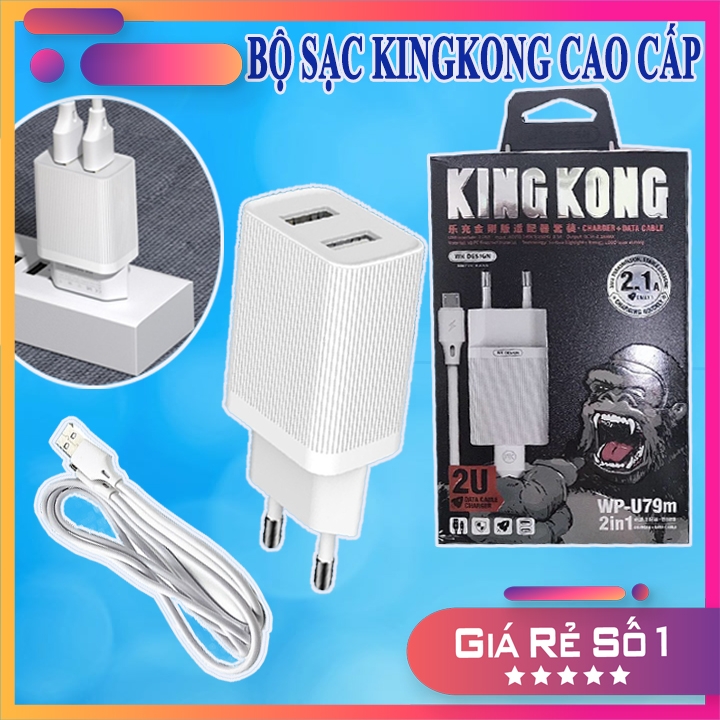 BỘ SẠC NHANH KINGKONG 2 CỔNG Micro USB | SẠC NHANH VỚI OUTPUT 2.4A | SKYTHUONGMAI | 42004