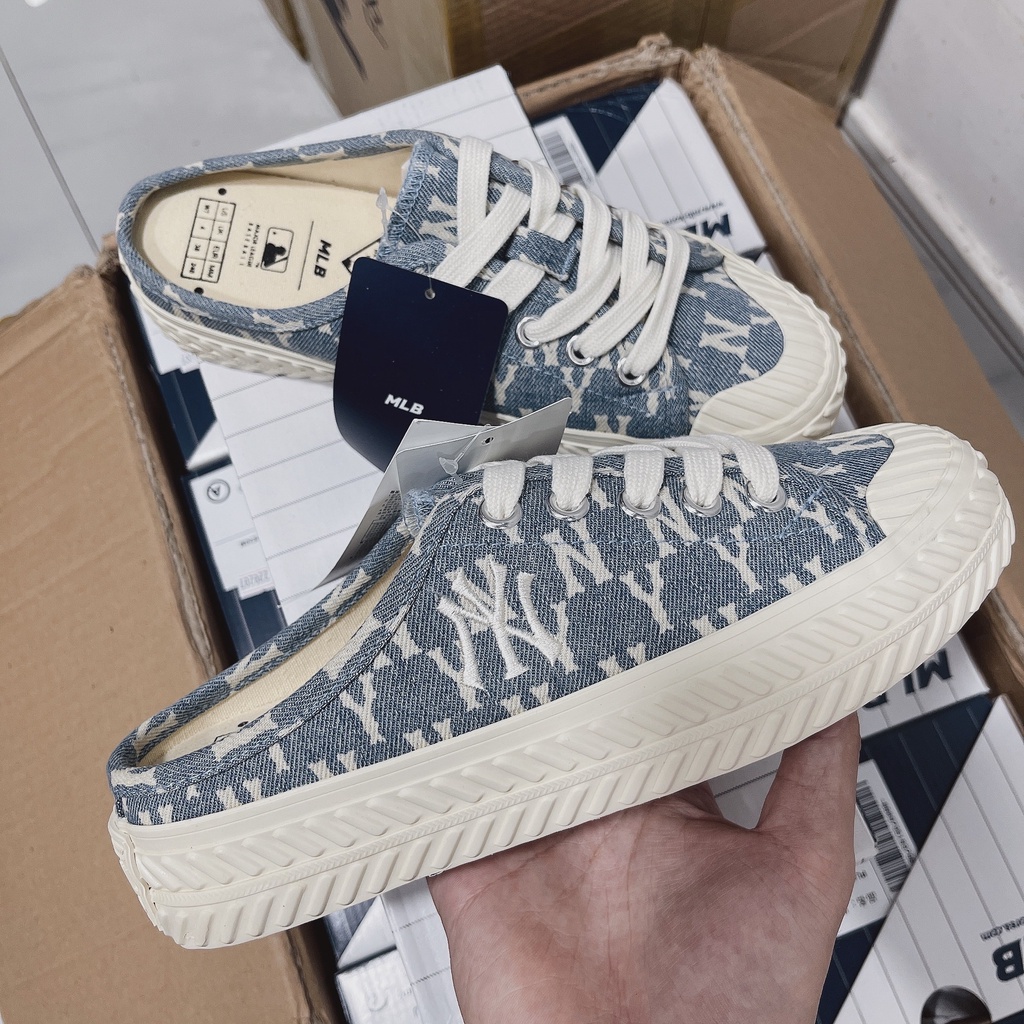 Giày Mlb Đạp Gót Mule - Playball Denim Mule New York Yankees
