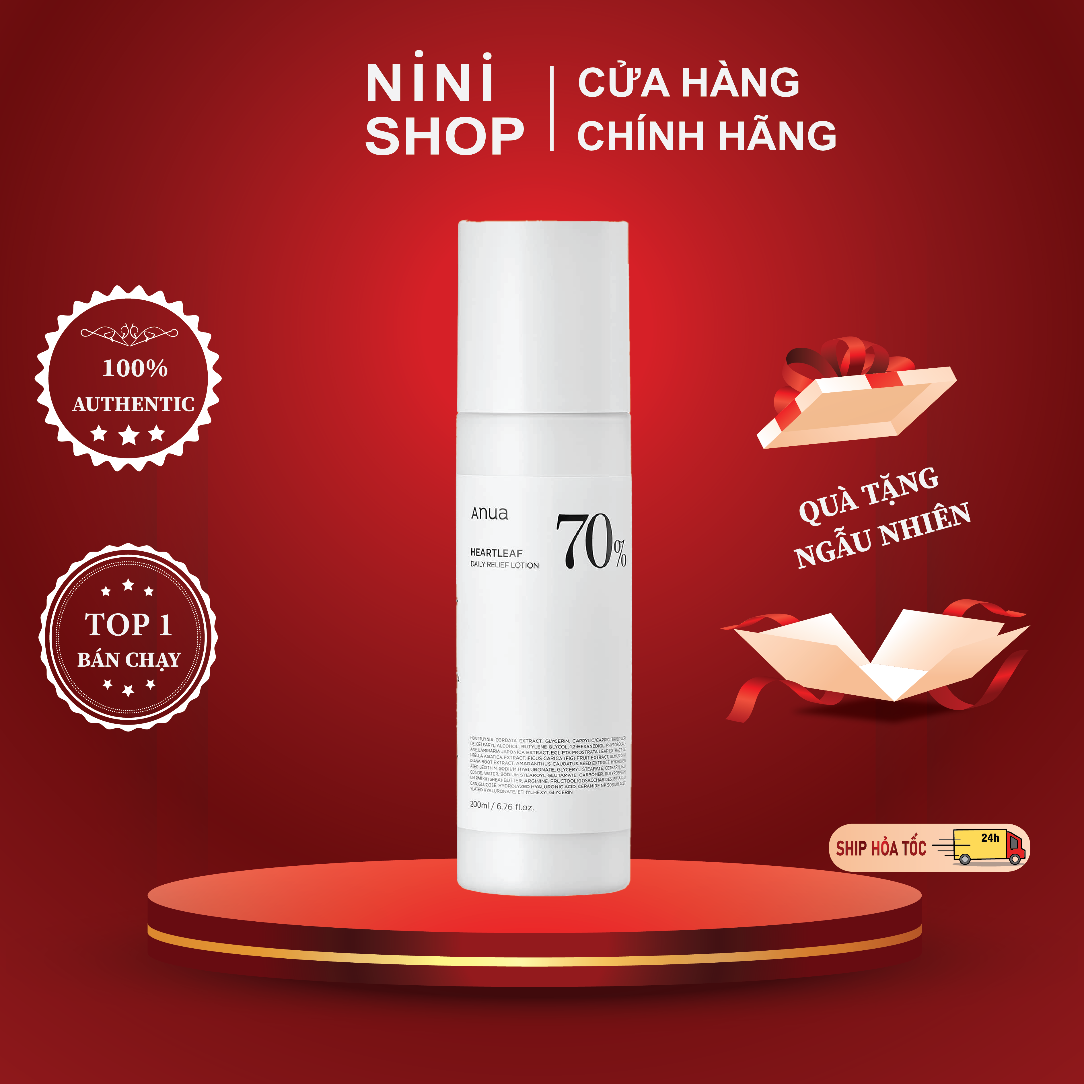 Lotion Sữa Dưỡng Diếp Cá Làm Dịu Da Anua Heartleaf 70 Daily Relief Lotion