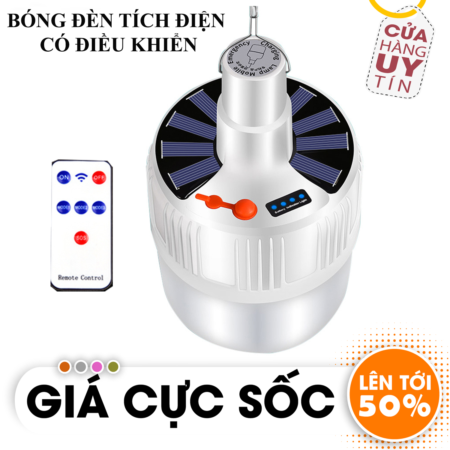 [ HÀNG HOT TOP BÁN CHẠY ] Bóng đèn có điều khiển ,bóng đèn led , bóng đèn tích điện - Bóng đèn tích điện 100w Sạc tích điện thông minh kèm điều khiển cao cấp - Bóng đèn tích điện có điều khiển từ xa SL-24 (Loại TO)