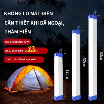 Bóng đèn LED tích điện dự phòng kèm nam châm hút cực mạnh, có thể sạc lại bằng đầu usb phù hợp dùng khi đi dã ngoại hoặc làm đèn chiếu sáng đèn đọc sách trong gia đình