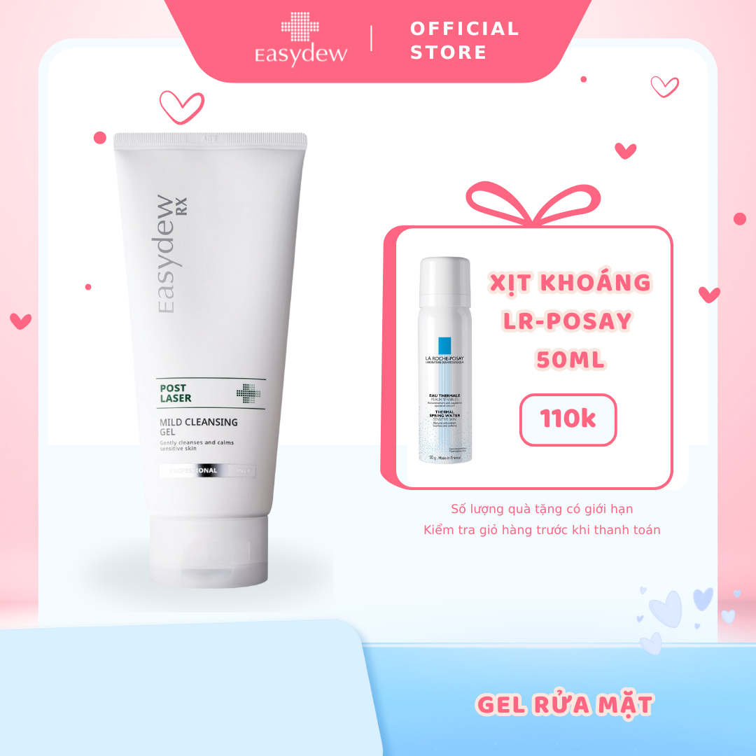 Sữa rửa mặt dạng gel dịu nhẹ dành cho da nhạy cảm easydew rx post laser mild cleansing gel 150ml