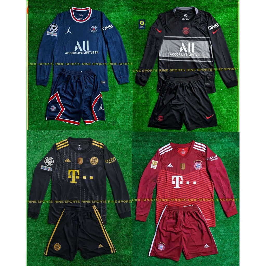 Hàng thailand super bộ áo bóng đá psg – paris saint germain - bayer dài tay hàng super thailand 2021-2022 giống thi đấu 100%