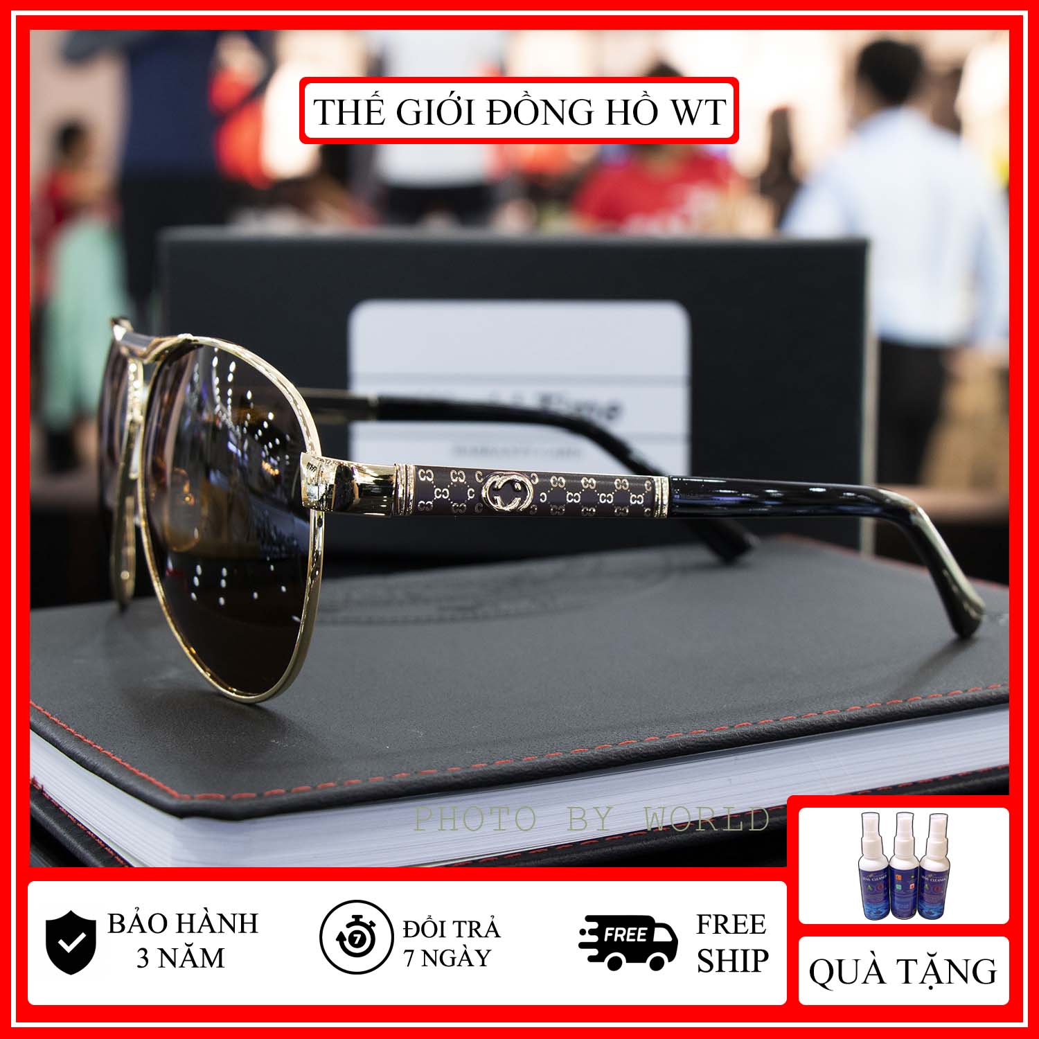 Kính mát nam cao cấp GC01 mắt kính nam full box, thẻ bảo hành 12 tháng, tròng Polarized, chống chói, chống loá,