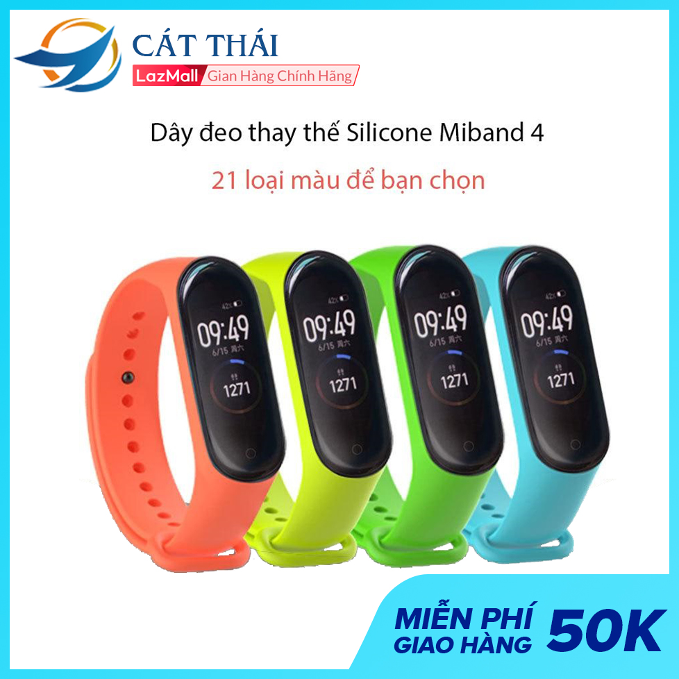 Dây đeo thay thế chất liệu Slilicone Cát Thái cho Xiaomi Miband 5/ Xiaomi Miband 4