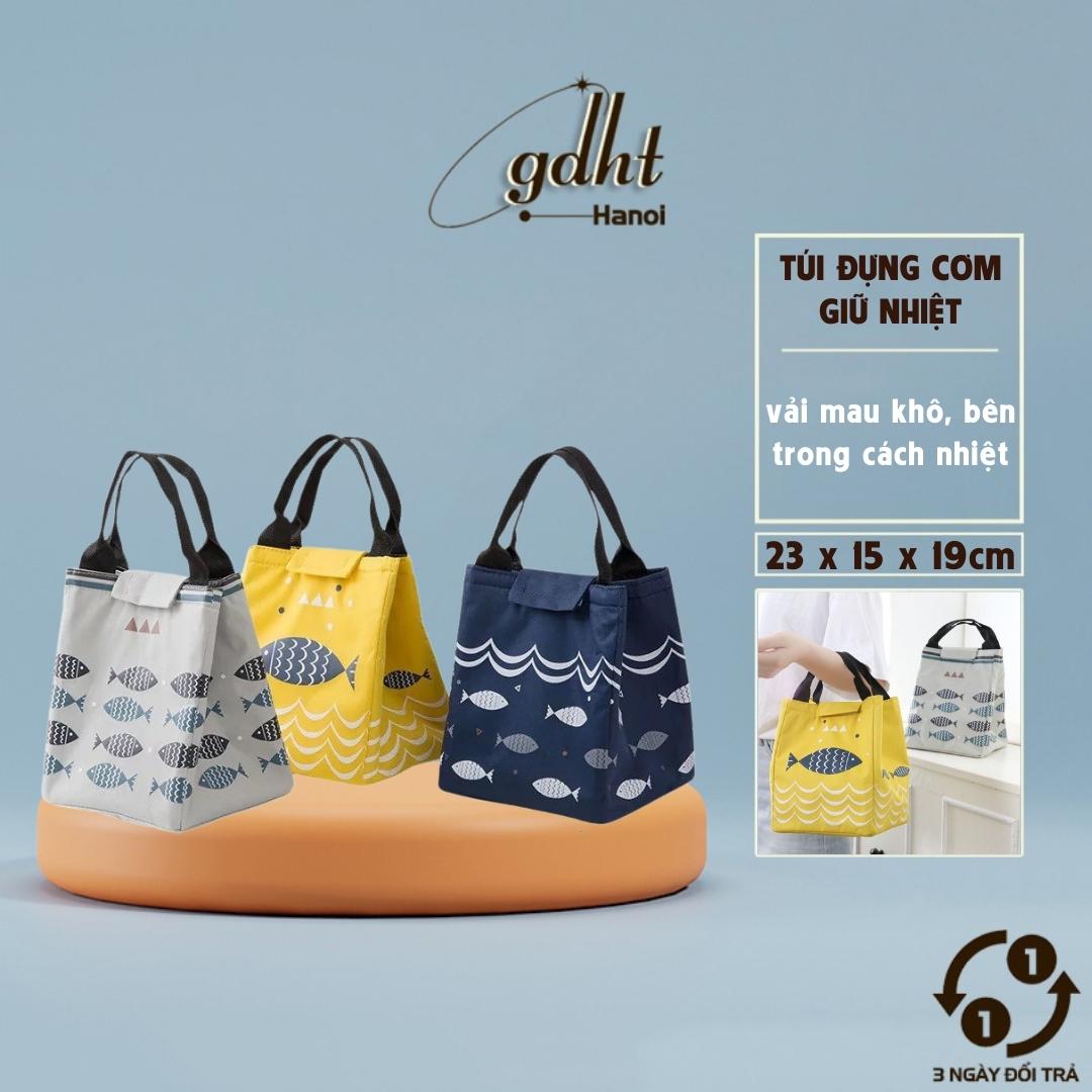 Túi giữ nhiệt đựng thức ăn, túi đựng hộp cơm giữ nhiệt, túi vải đựng hộp cơm hình cá - Gia dụng Huy Tuấn