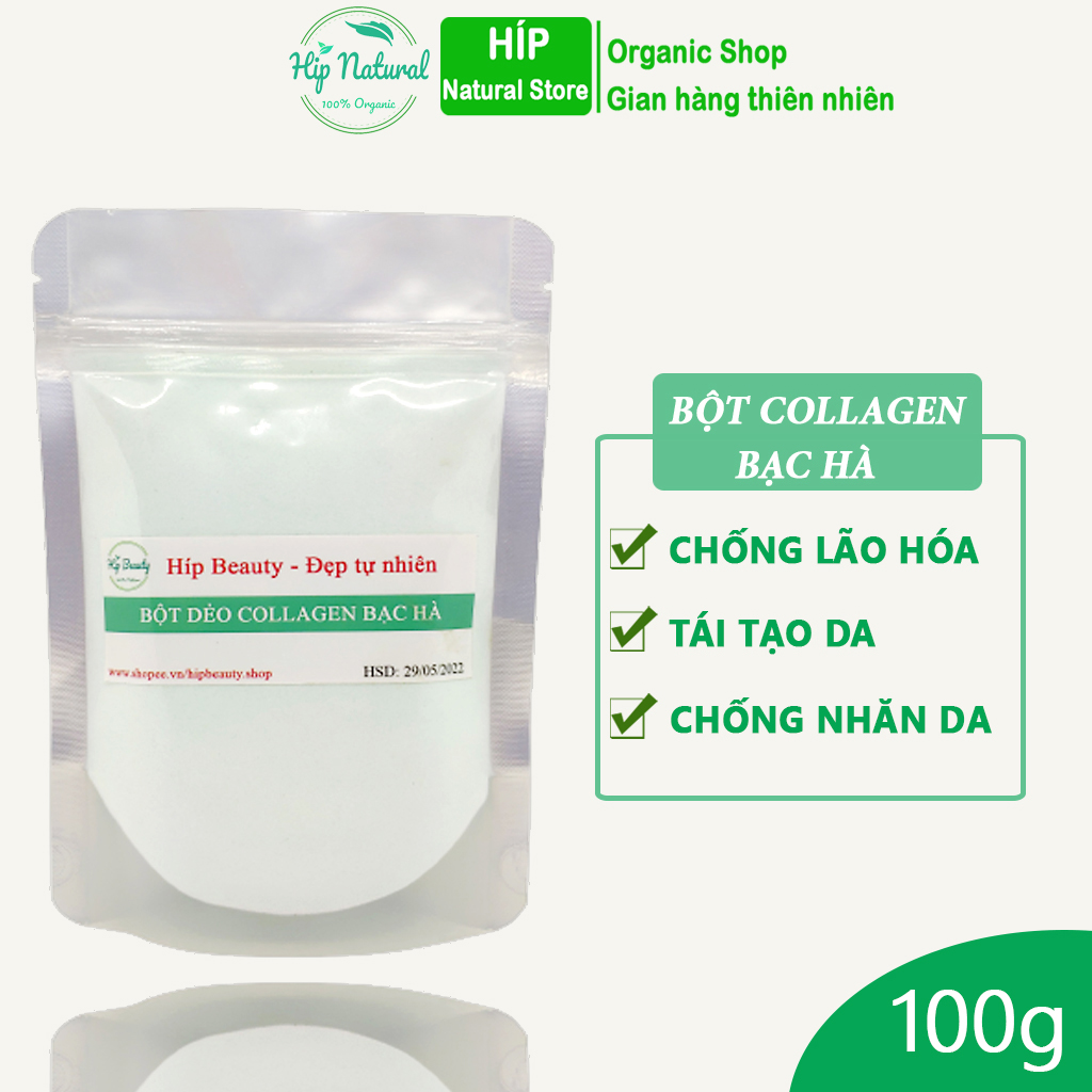 Mặt nạ dẻo collagen bạc hà, mặt nạ dẻo collagen bạc hà dưỡng da tự nhiên