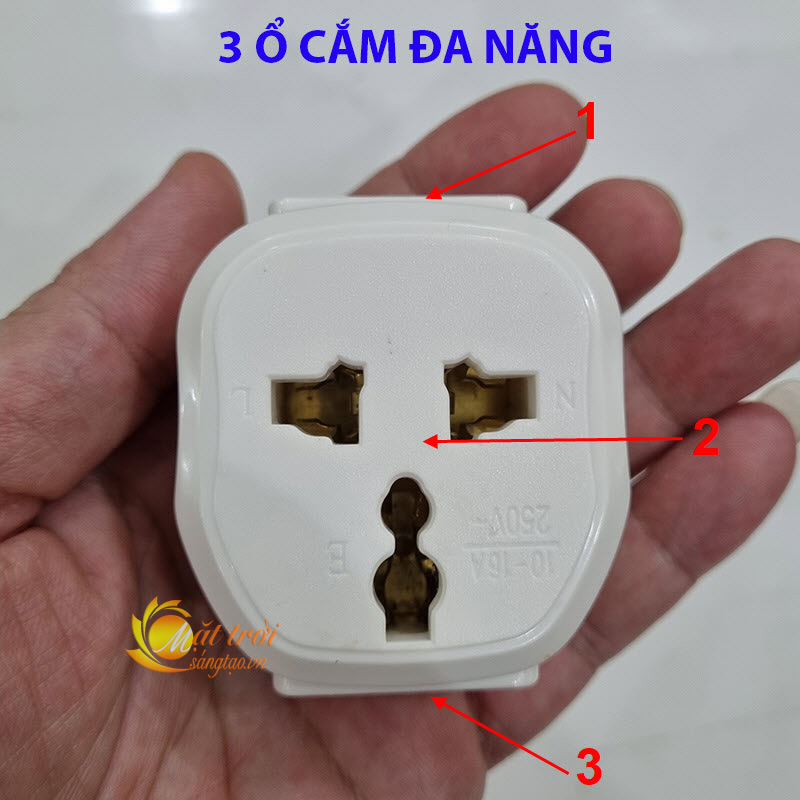 Phích cắm chia 3 ổ đa năng cao cấp