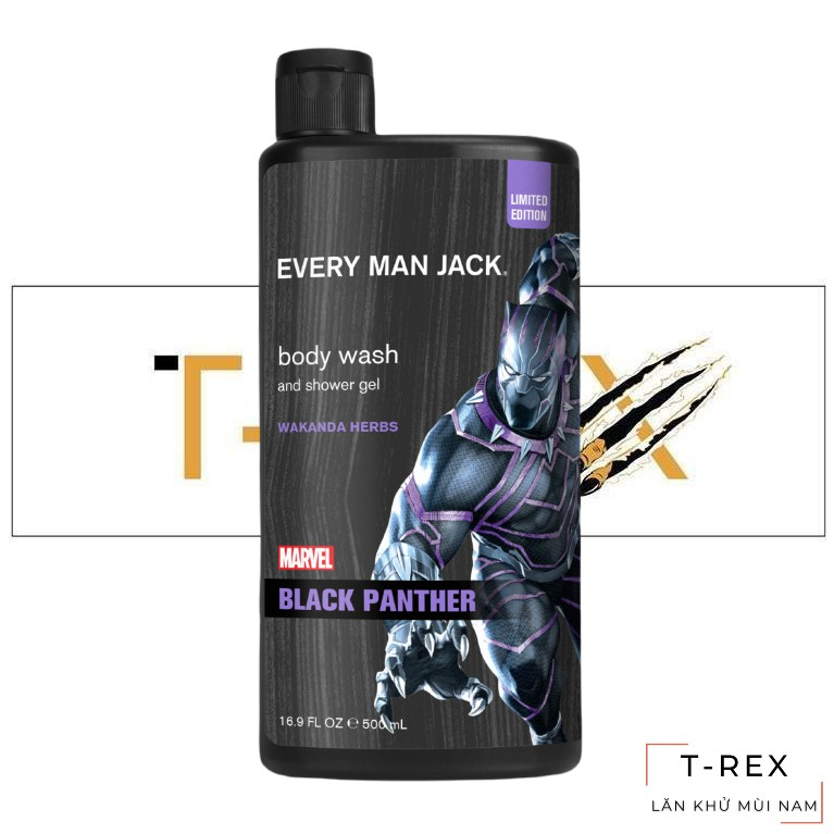 [MARVEL] Sữa Tắm Every Man Jack Wakanda Herbs Marvel Black Panther Limited Edition 500ML (US-UK)