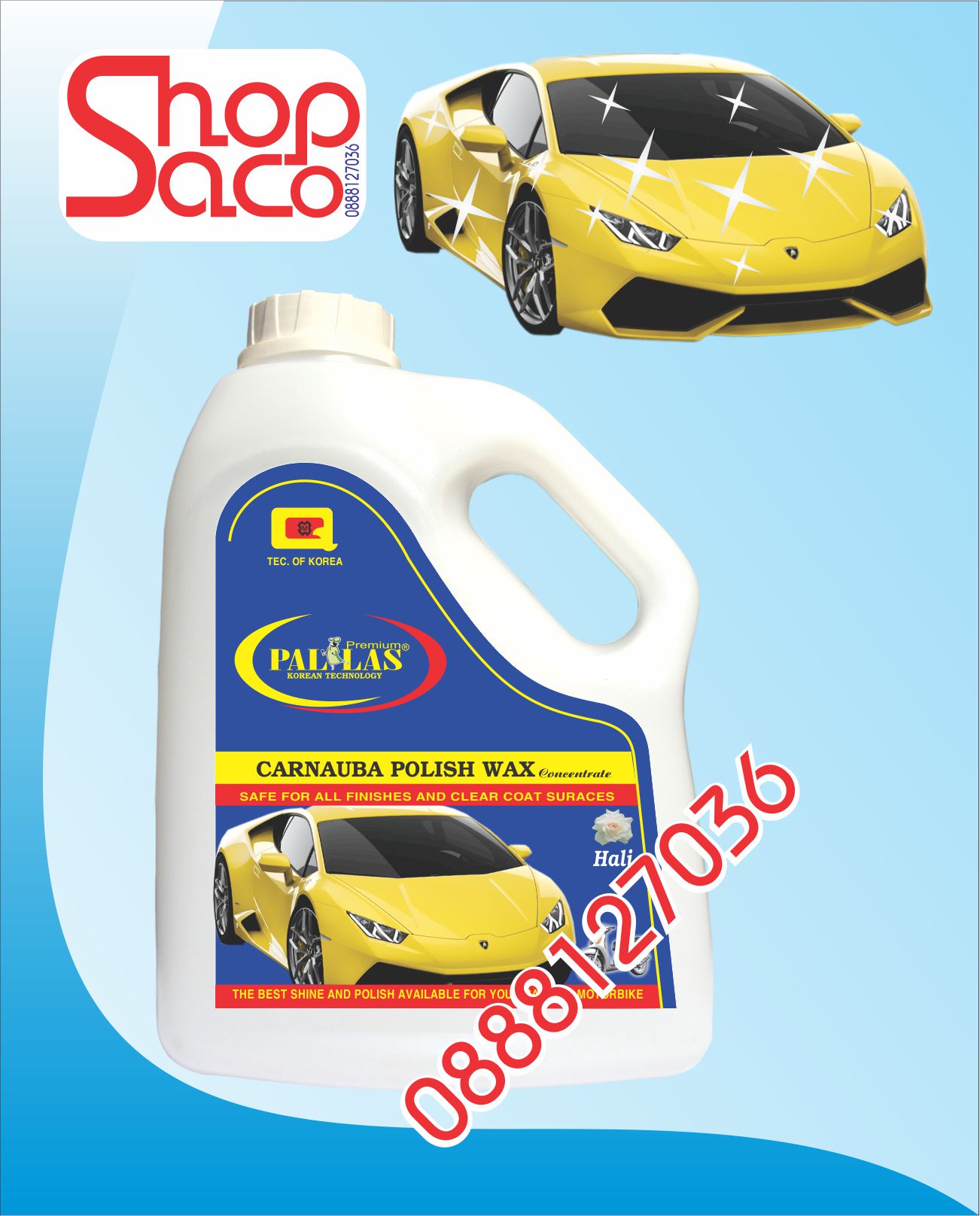 Wax dưỡng bóng sơn xe pallas - 1.5 lít