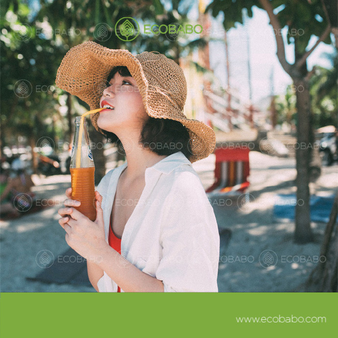 Mũ cói thủ công rộng vành vintage phối đồ dễ dàng | Ecobabo
