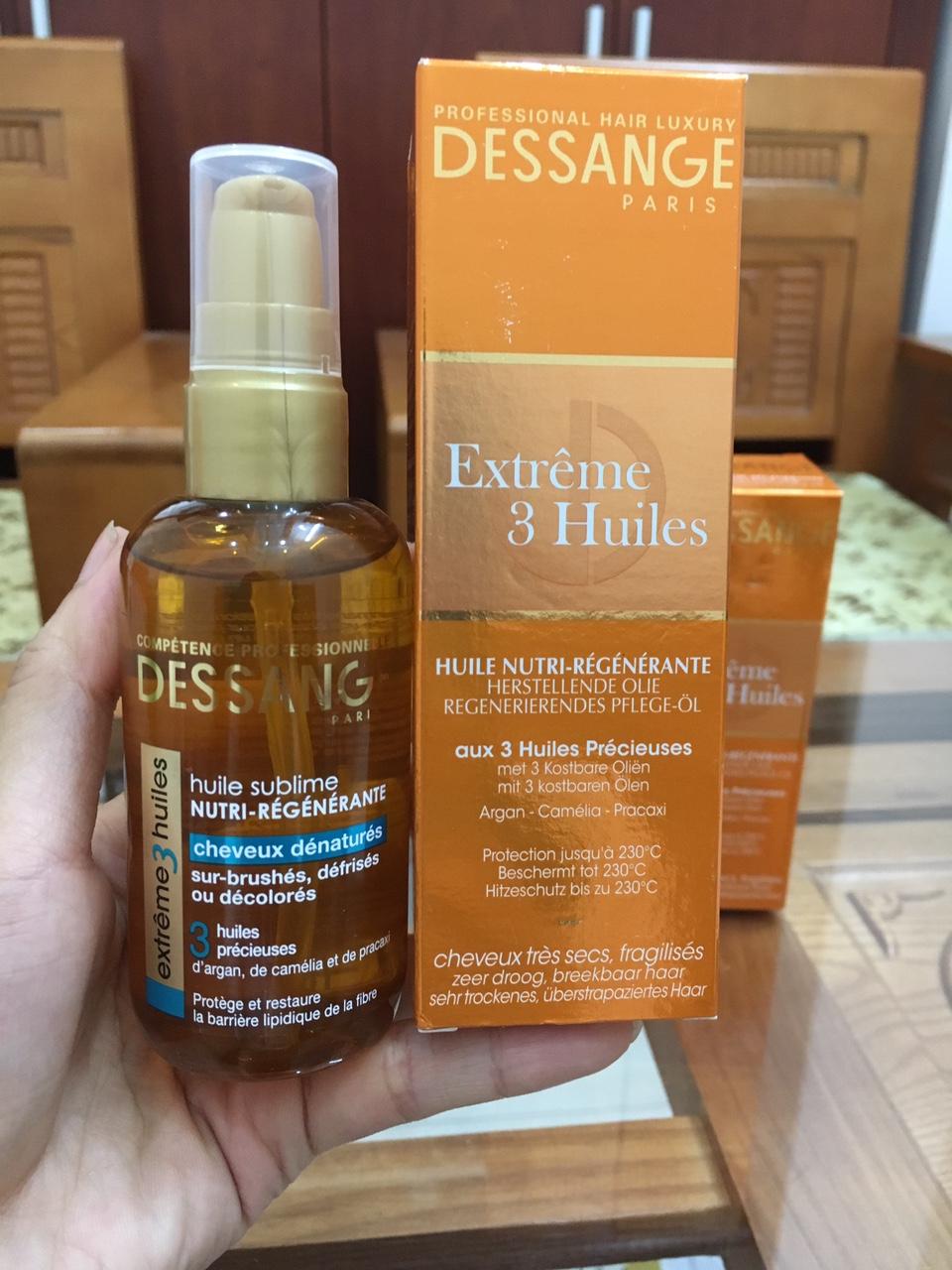 Tinh dầu dưỡng tóc DESSANGE Extreme 3 Huiles 100ml Pháp Phục hồi tóc khô xơ và hư tổn