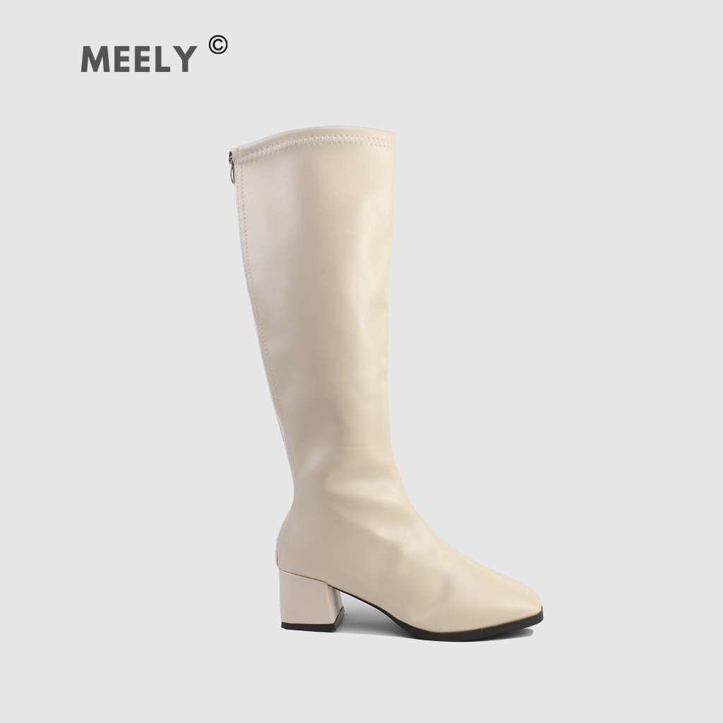 Giày bốt nữ boot nữ đùi da 6p thời trang meely - bot500